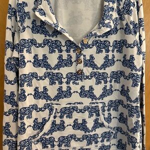 Lilly Pulitzer Blue and White Patterned Jacket